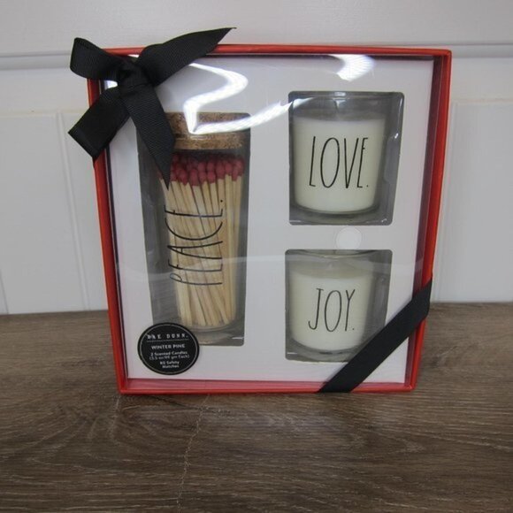 Rae Dunn Winter Pine Candle Set NIB - Picture 4 of 4